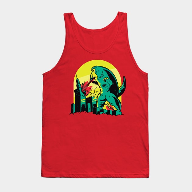 Godzilla monkey destroy city design Tank Top by MARCHY